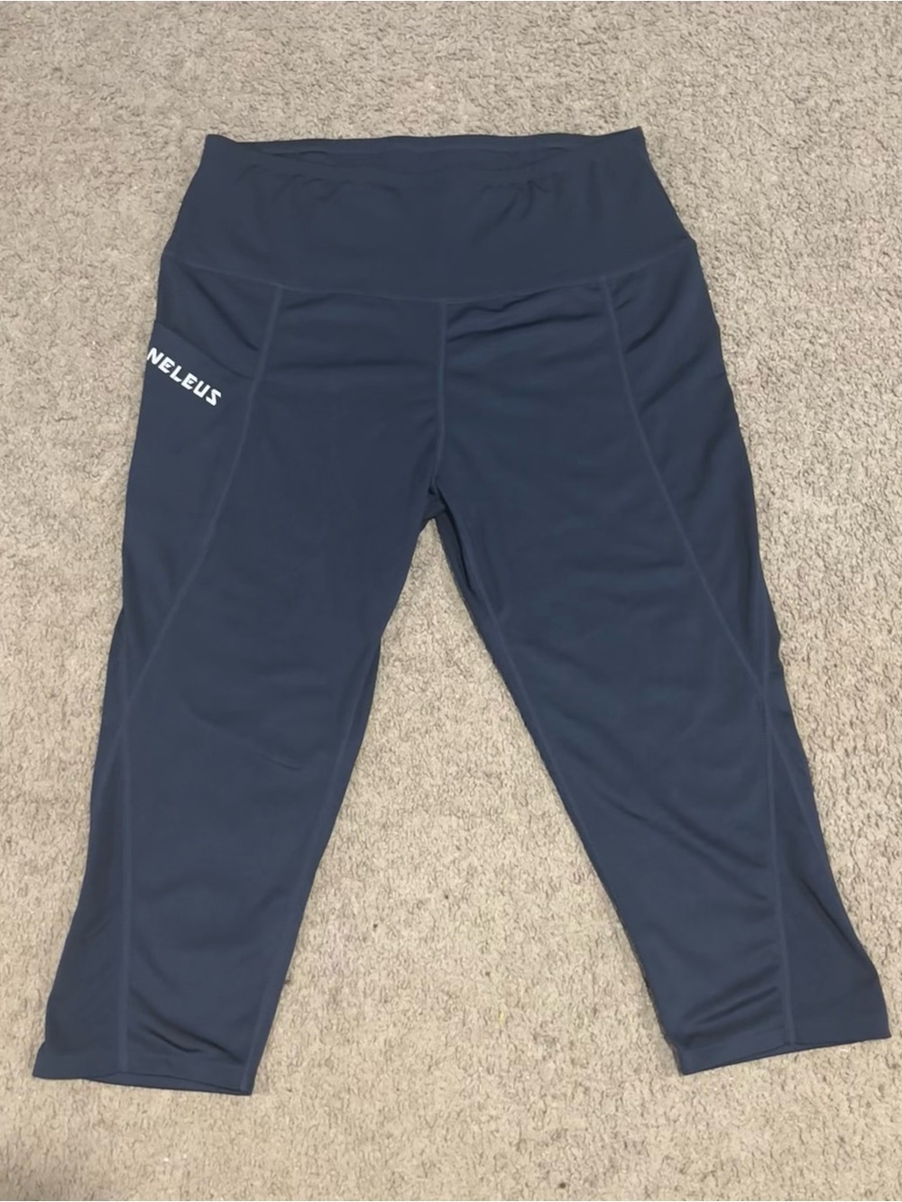 Neleus Sports Wear Womens Athletic Leggings Blue Stretchy Running Yoga Size 2X